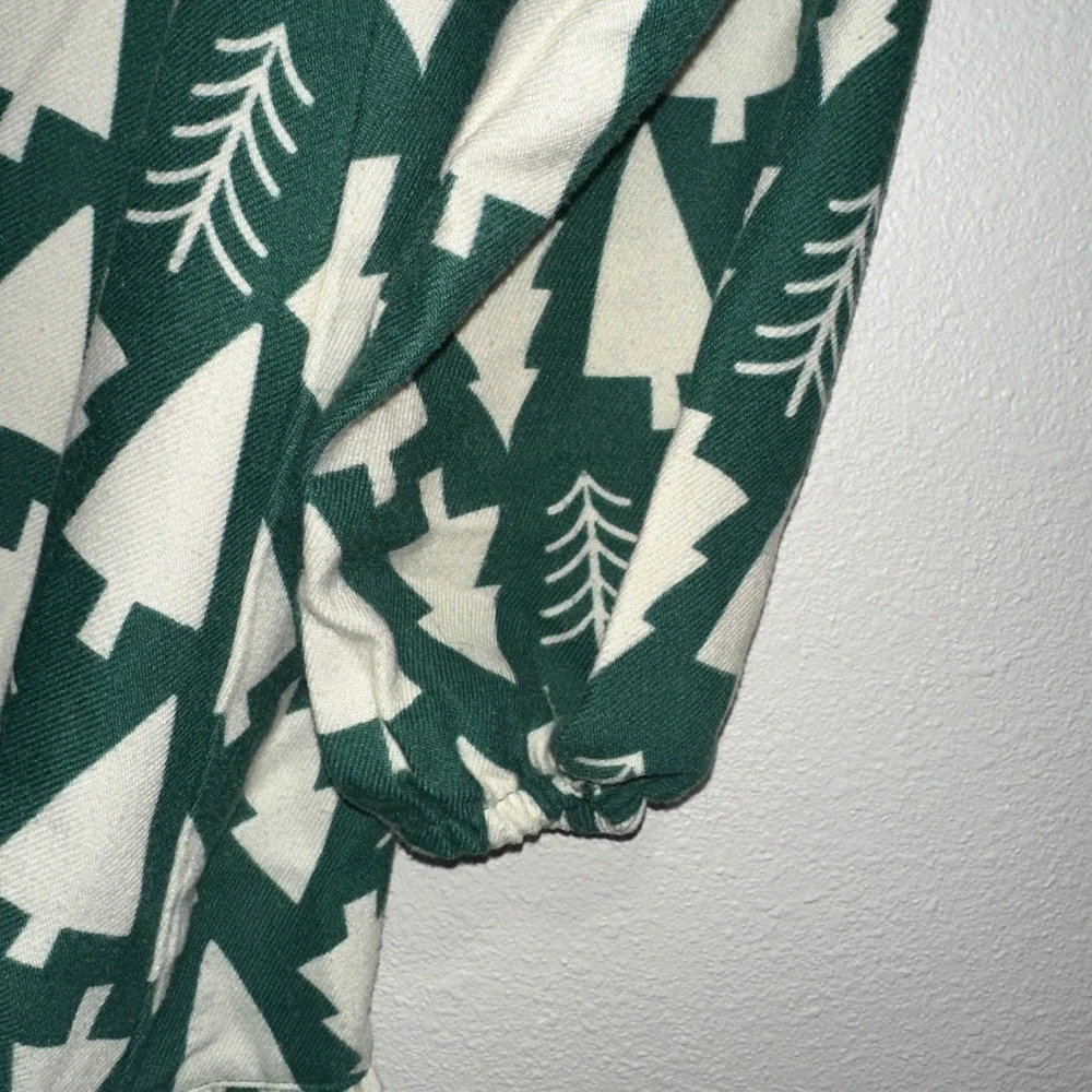 Hanna Anderson Holiday Girls Flannel Long Sleeve‎ Nightgown Sz 6-7  120 Cm Green